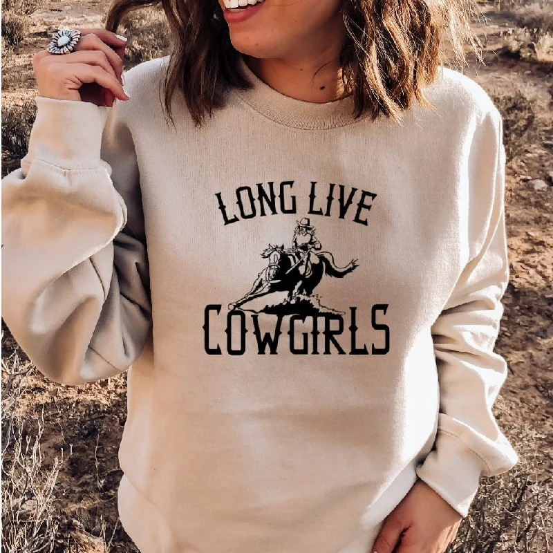 Long Live Cowgirls Sweatshirt, Western Crewneck, Wild West Shirt, Rodeo Graphic Tee, Gift for Cowgirl