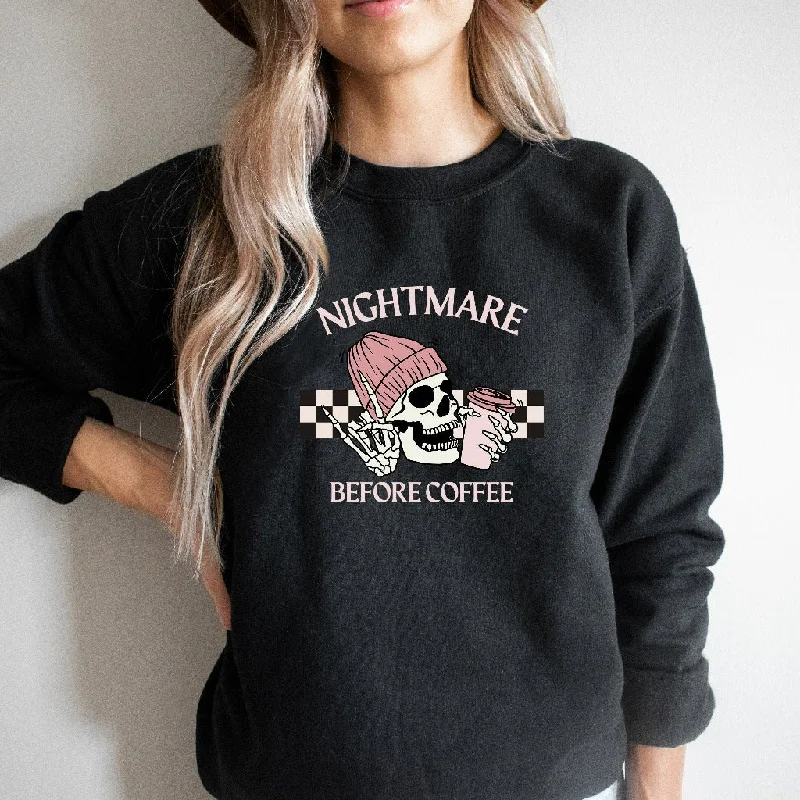 Nightmare Before Coffee Sweatshirt, Coffee Addict Crewneck, Fall Coffee Sweater, Gift for Caffeine Addict