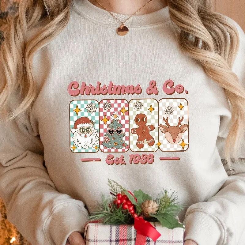 Retro Christmas and Company Sweatshirt, Vintage Christmas Tree Crewneck, Reindeer Sweater, Santa Shirt