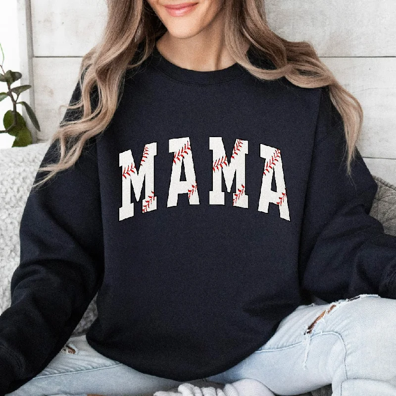 Cute Baseball Mama Sweatshirt, Mothers Day Gift For Baseball Mom, Gift For Baseball Lover Mom Crewneck