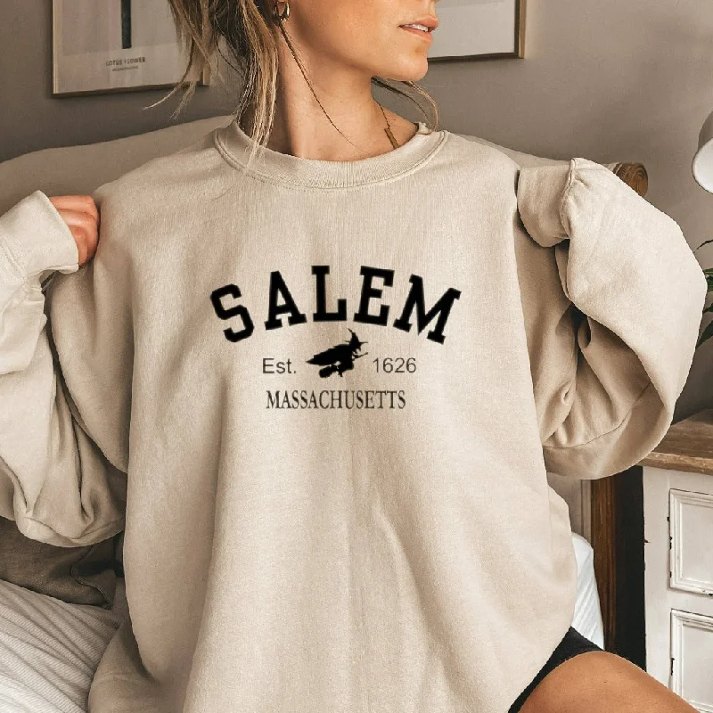 Salem Massachusetts Crewneck Sweatshirt, Witch Halloween Shirt, Fall Shirt for Her