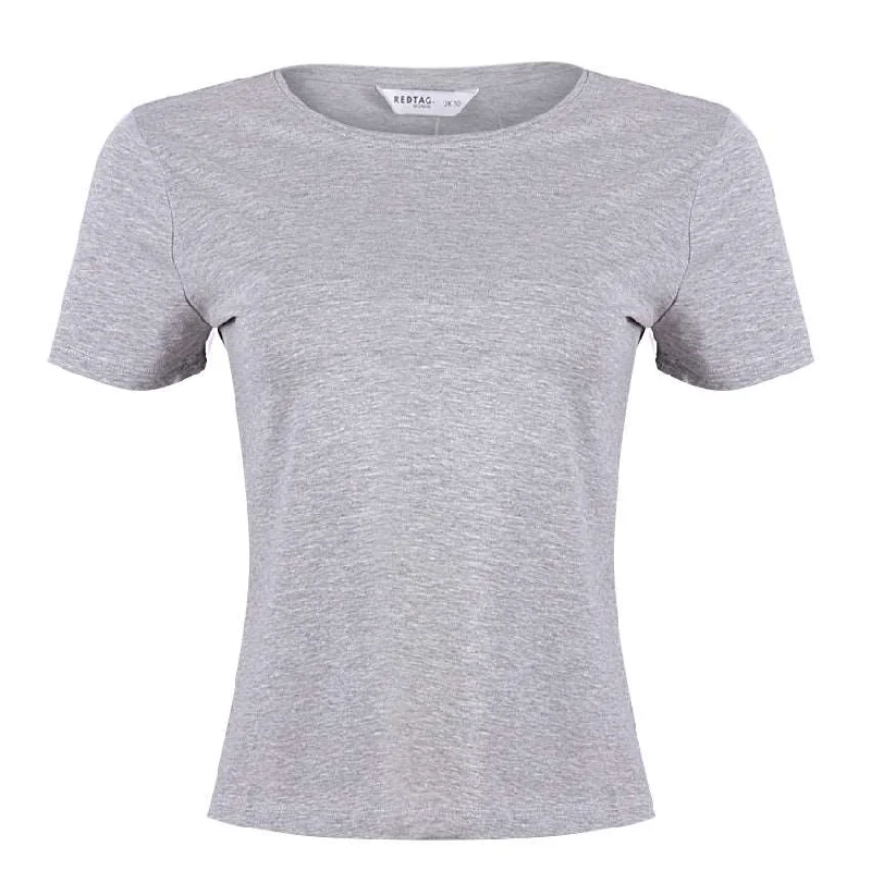 REDTAG Grey Crew Neck T-Shirt