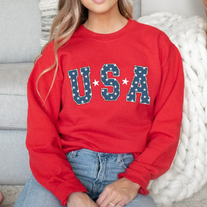 Retro Star USA Sweatshirt, 4th of July Crewneck, Star American Shirt, Independence Day TShirt, Fourth of July Shirt