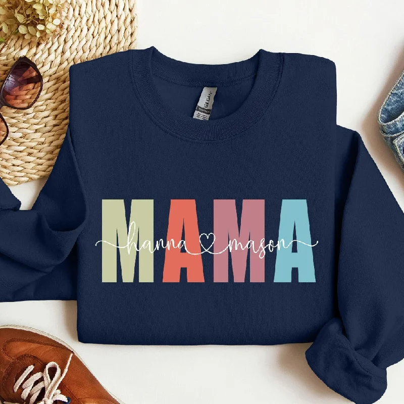 Personalized Mama Sweatshirt, Custom Mama with Kids Names Crewneck, Mother's Day Gift, New Mom Gift