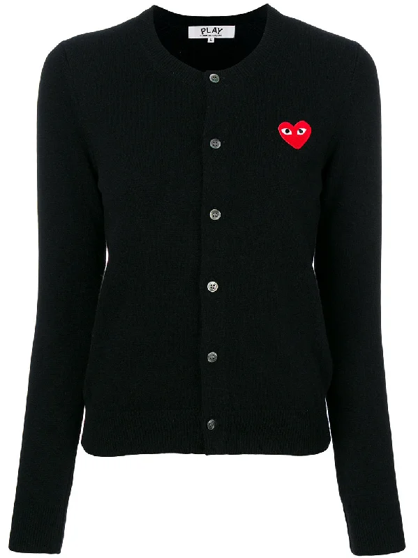 Womens Wool Cardigan Red Heart - Black