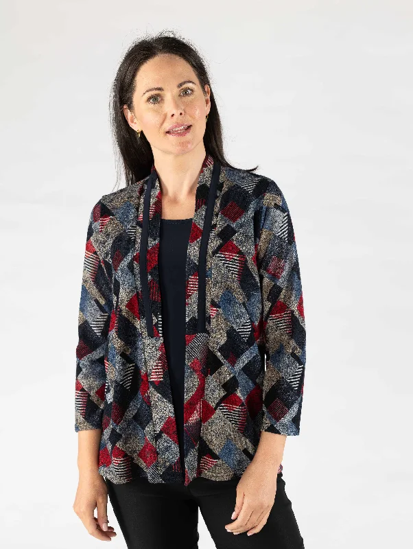 Print Mock Cardigan CA29121