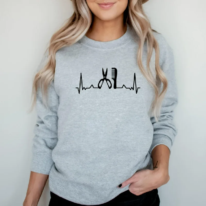 Hairstylist Heartbeat Sweatshirt, Hair Dresser Crewneck, Hairstylist Gift, Hair Dresser Gift