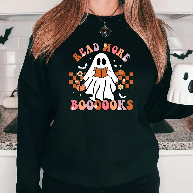 Read More Books Spooky Teacher Sweatshirt, Cute Teacher Crewneck, Retro Fall Teacher Shirt, Back To School