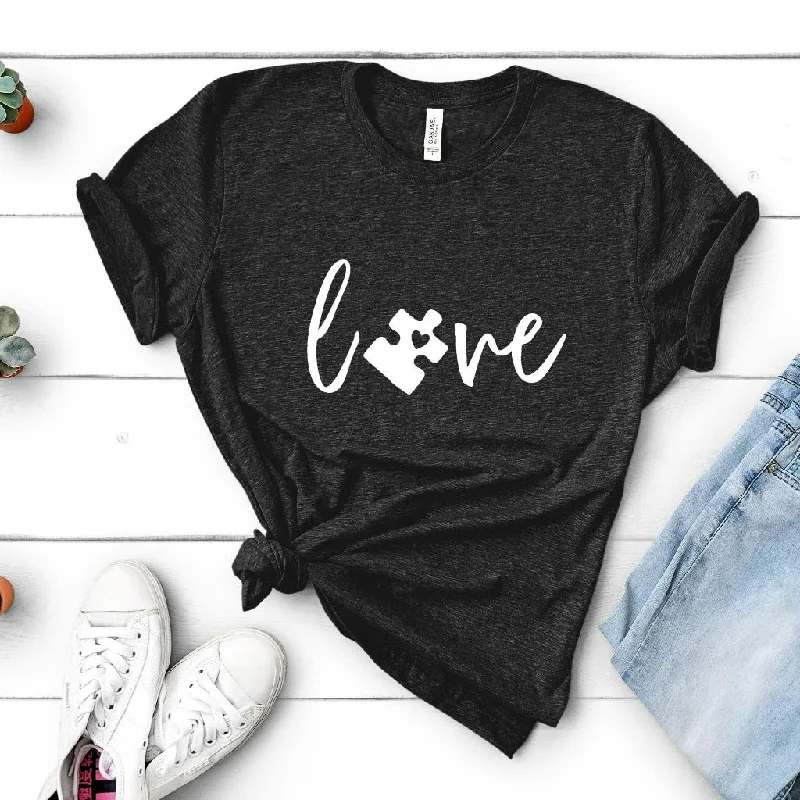 Autism Shirt, Autism Awareness Tee, Autism Love TShirt, Love Needs No Words, Autism Mom Gift