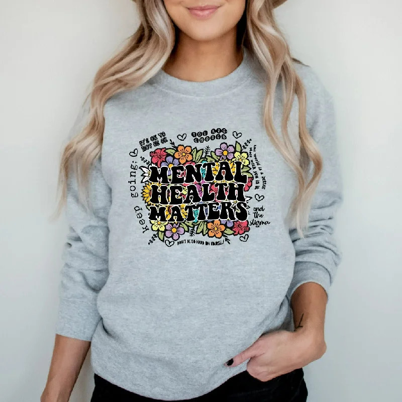 Mental Health Matters Sweatshirt, Gift for Therapist, Counselor or Psychologist, Suicide Prevention