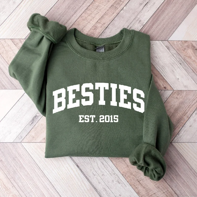 Personalized Besties Sweatshirt, Best Friends Crewneck, Girls Weekend Trip Matching Sweaters, Best Friend Gift