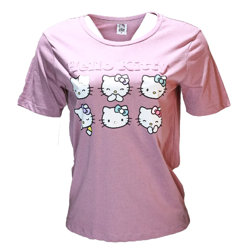 Mauve Hello Kitty Printed T Shirt