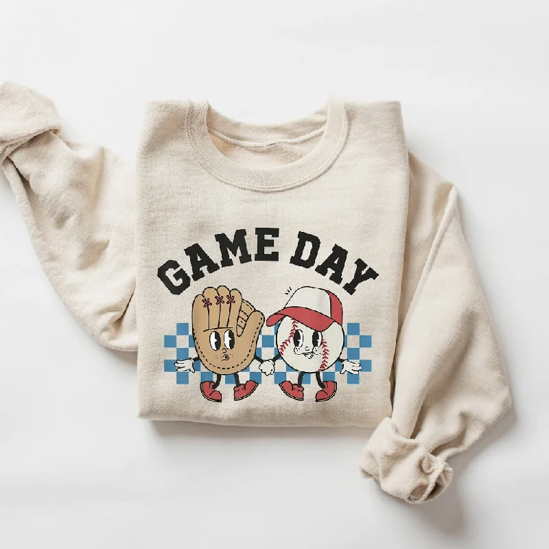 Retro Game Day Baseball Sweatshirt, Baseball Crewneck, Baseball School Spirit Shirt, Baseball Mama Gift