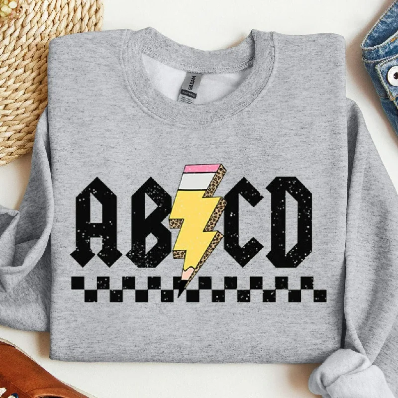 ABCD Teacher Sweatshirt, Teacher Crewneck, Teacher Shirts, Back to School Sweater