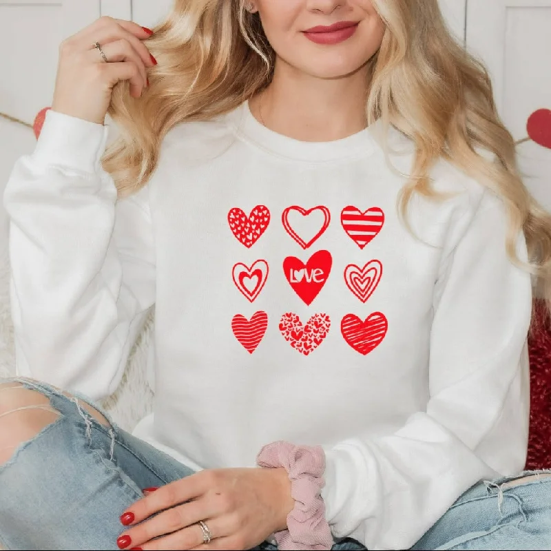 Heart Sweatshirt, Cute Valentines Day Shirt, Womens Valentine Crewneck, Valentine's Outfit