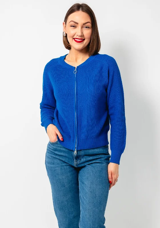 Betty Barclay Knitted Zip Through Cardigan, Blue