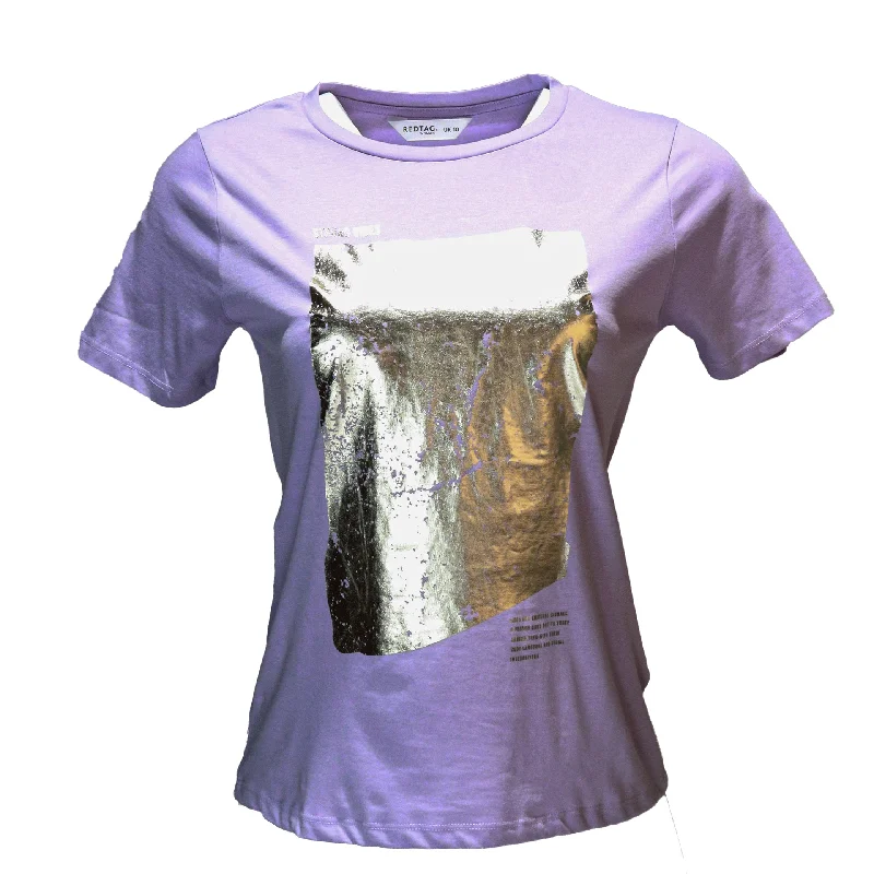 Lilac Foil Printed T Shirt