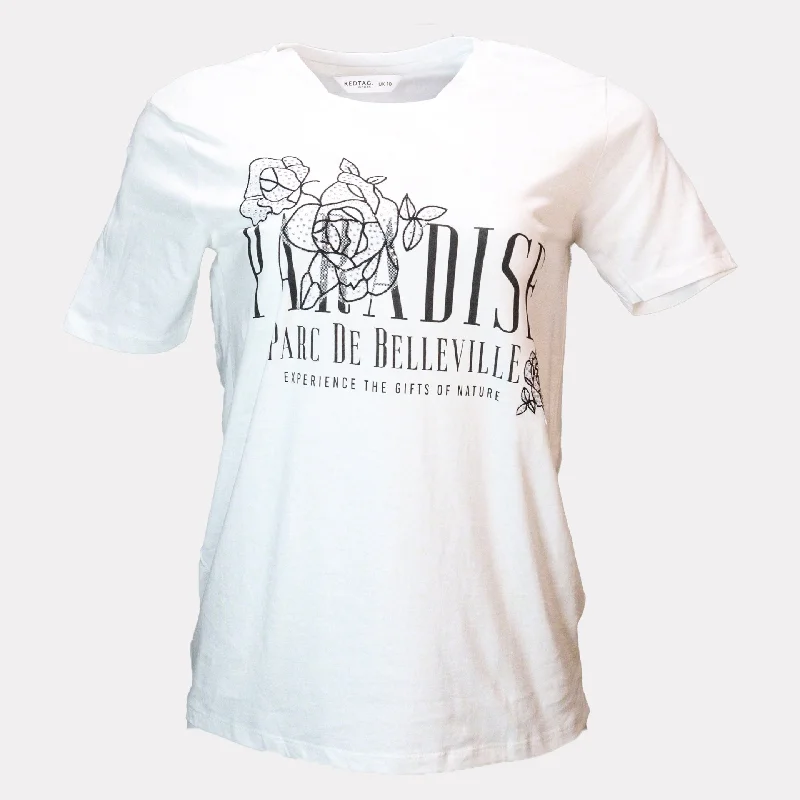 White Paradise Lace Embellished T Shirt