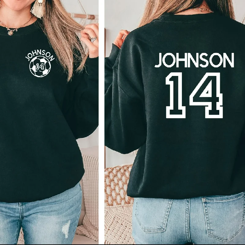 Personalized Soccer Sweatshirt, Gift for Soccer Mom, Soccer Mom Crewneck, Name and Number Sweatshirt