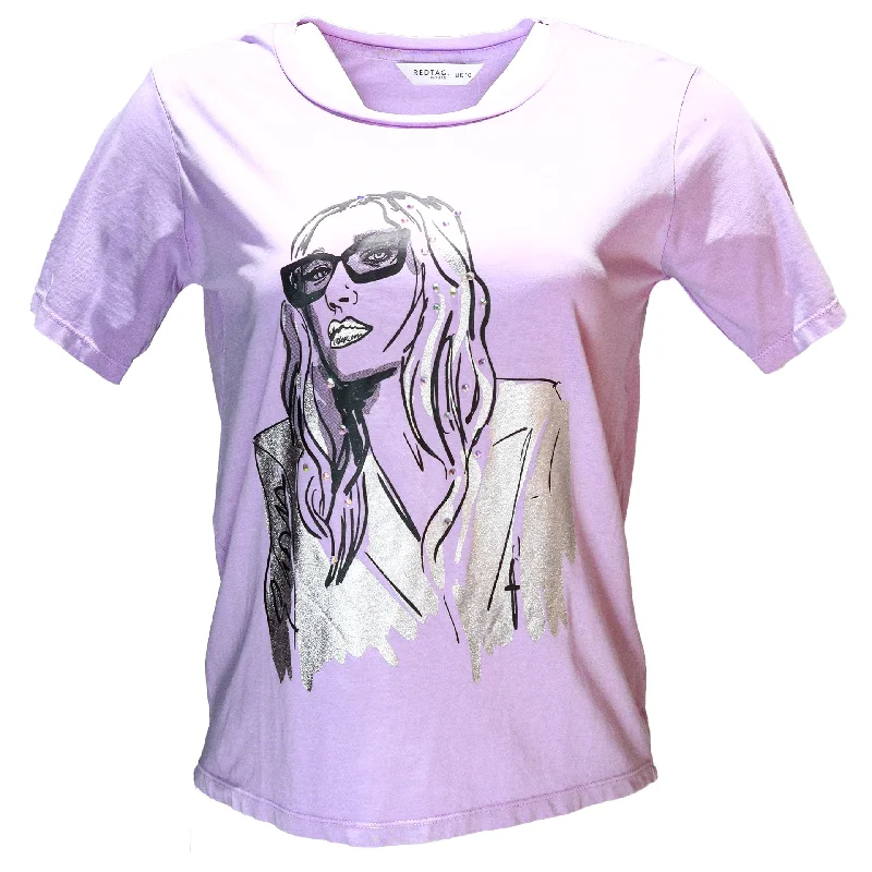 Lilac Girl Foil Embellished T Shirt