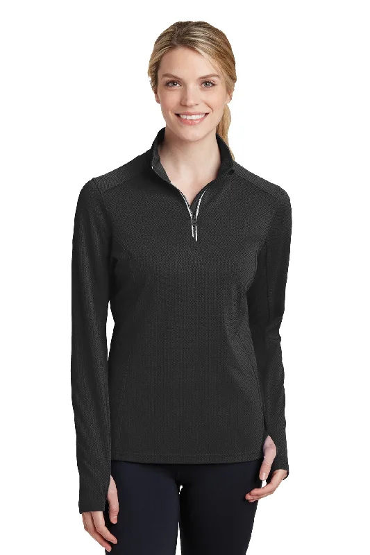 Sport-Tek Ladies Sport-Wick Textured 1/4-Zip Pullover. LST860