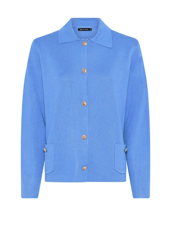 Micha Buttoned Cardigan, Blue