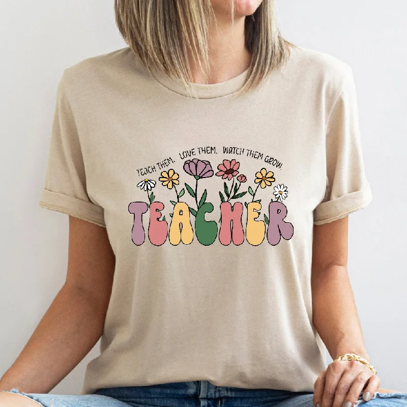 Cute Teacher Shirt, Wildflowers Teacher TShirt, Back to School Graphic Tee, Teacher Appreciation Gift