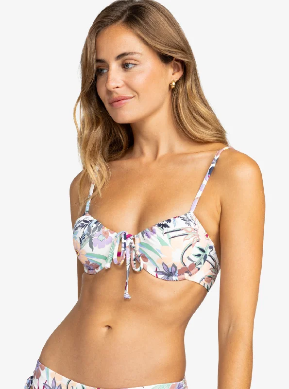 Printed Beach Classics Underwired Bikini Top - Ash Rose Wallflower