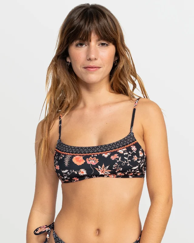 Kerala Bralette Bikini Top - Anthracite Kerala Border