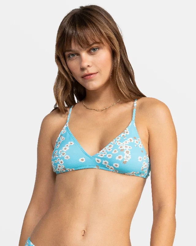 Printed Beach Classics Strappy Triangle Bikini Top - Maui Blue Margarita