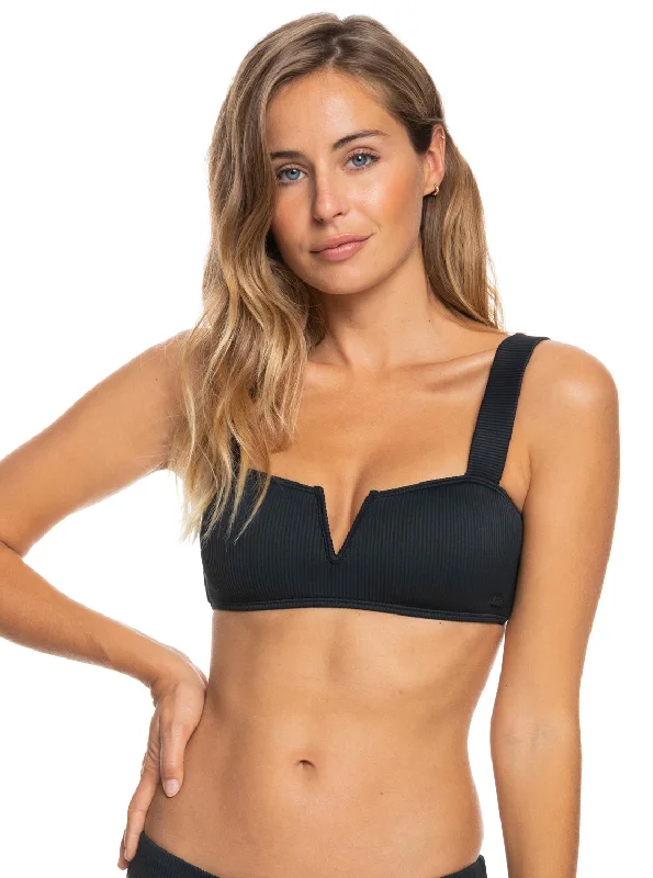 Roxy Love The Coco V Bralette Bikini Top - Anthracite