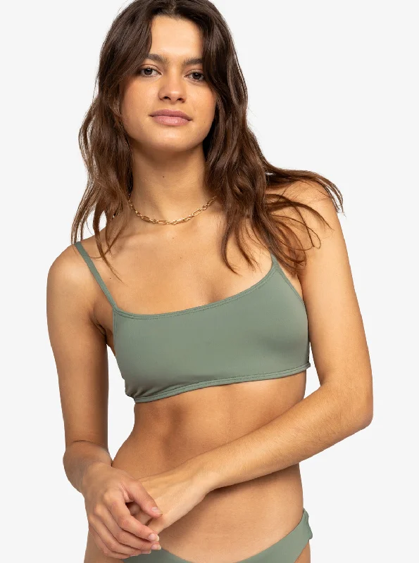 Solid Beach Classics Bralette Bikini Top - Agave Green