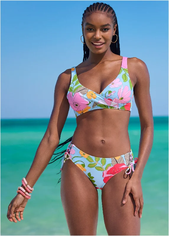 Lovely Lift Wrap Bikini Top - Soft Meadow