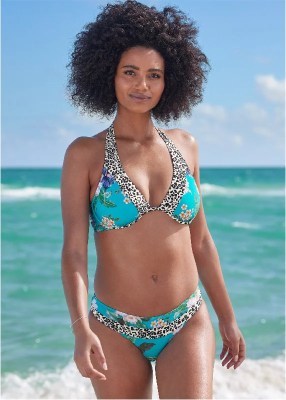 Belize Halter Bikini Top - Water Garden