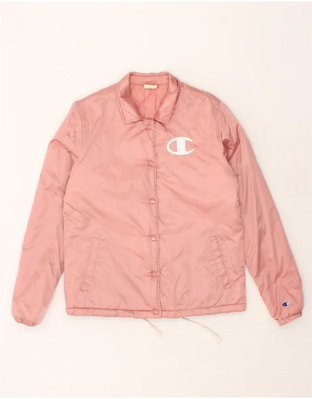 CHAMPION Womens Graphic Bomber Jacket UK 16 Large Pink