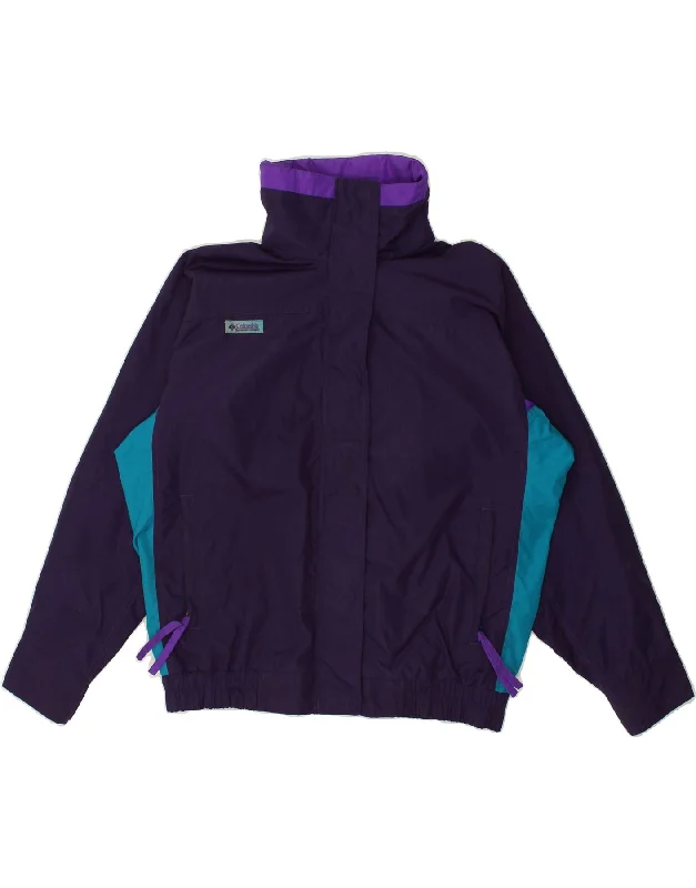 COLUMBIA Womens Bomber Jacket UK 14 Medium Purple Colourblock Nylon