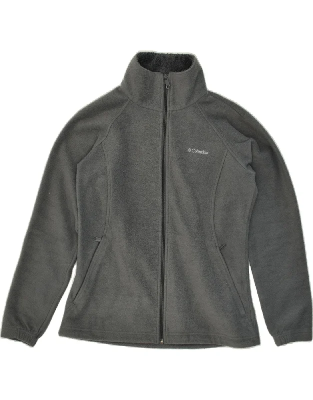 COLUMBIA Womens Fleece Jacket UK 14 Medium Grey Polyester