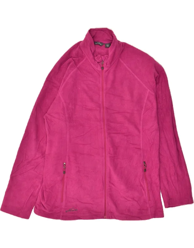 EDDIE BAUER Womens Fleece Jacket UK 20 2XL Pink Polyester