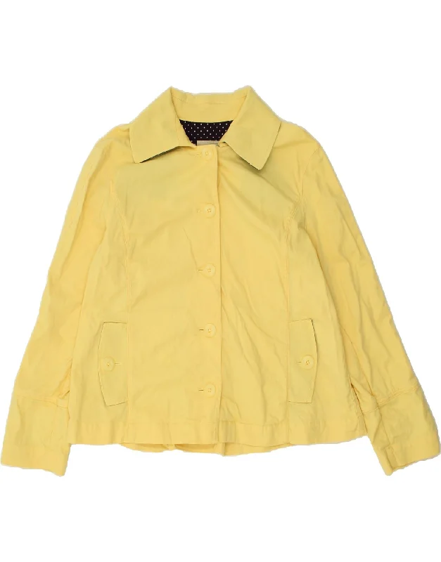 L.L.BEAN Womens Bomber Jacket UK 16 Large Yellow Cotton