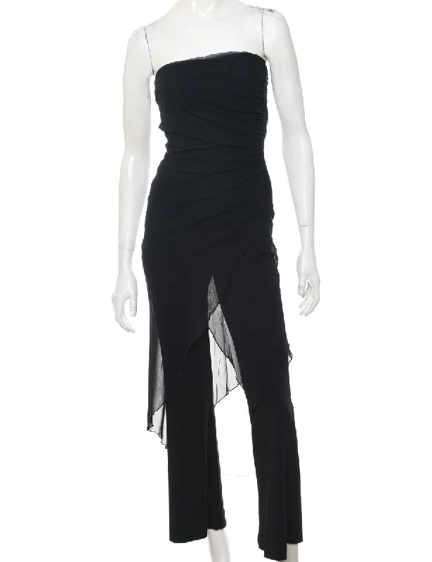 Y2K Strapless Black Jumpsuit - S