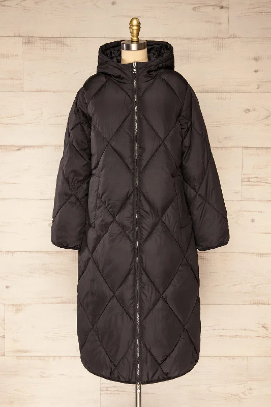 Manizales Black | Long Quilted Coat