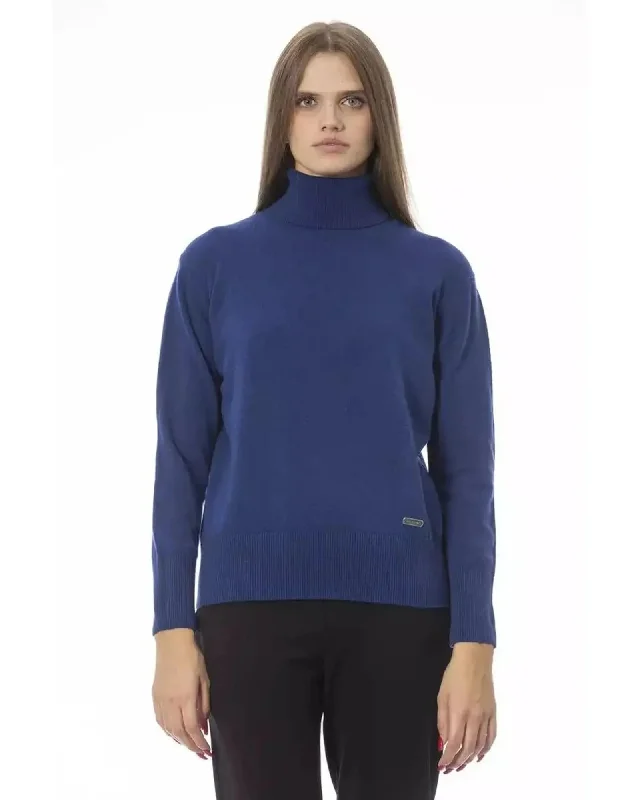 Baldinini Trend Women's Blue Wool Sweater - 42 IT