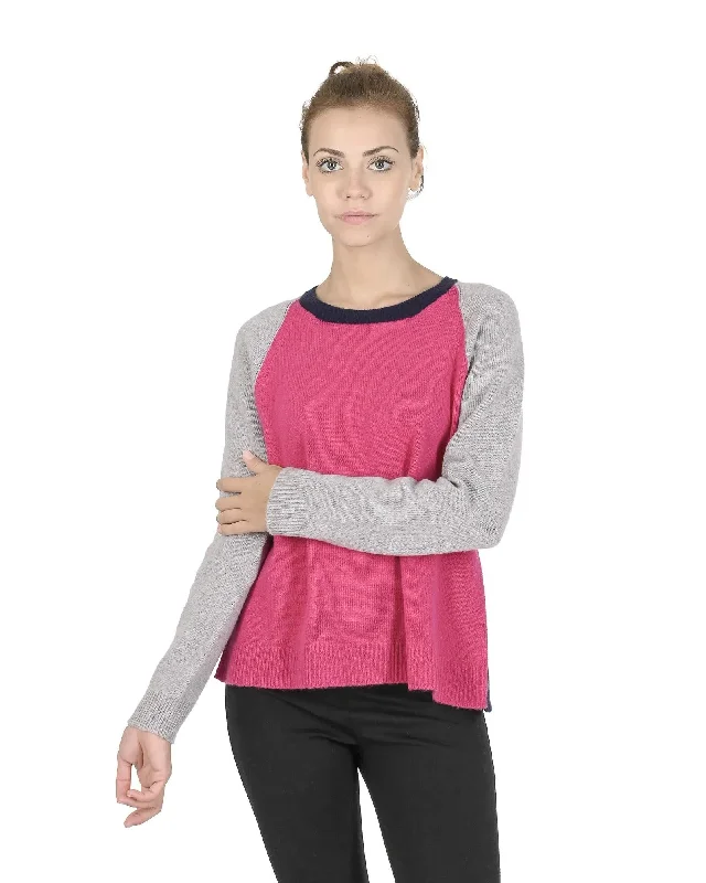 Crown of Edinburgh Cashmere Women's Round Neck Cashmere Sweater in Multicolor - 44 EU