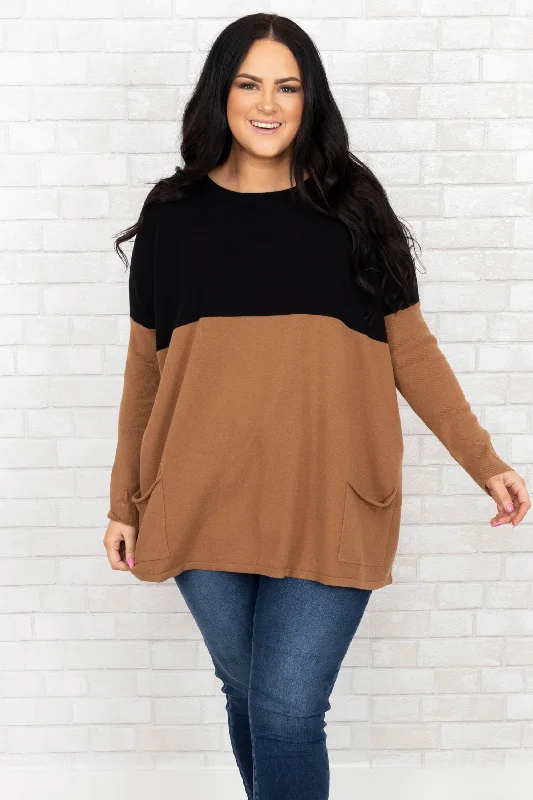 Smooth Talking Sweater, Black-Copper